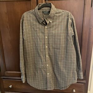 Men’s Shirt Ralph Lauren 17 - 32/33 Plaid‎ Preppy Outdoors Casual Career LS